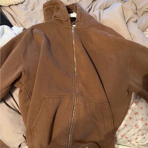 Brown brandy Melville zip up one size